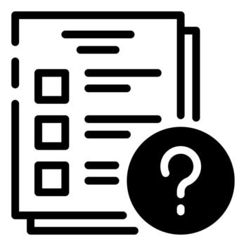Question mark icon on paper with check box and question mark vector