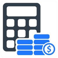 Budget icon concept in blue vector