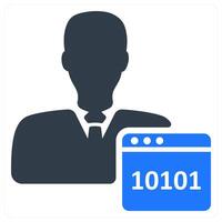The 1011 is a person with a computer in front of him vector