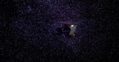 Deep Impact spacecraft navigating through deep space toward its target video