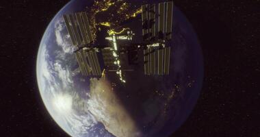 International Space Station orbits Earth capturing stunning views of cities video
