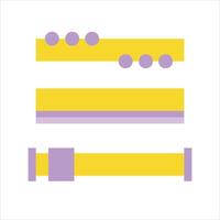 A purple and yellow striped line with dots on it vector