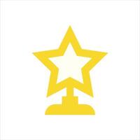 A star on a pedestal with a yellow background vector
