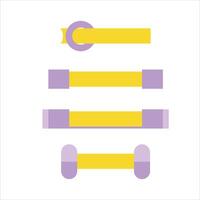 A purple and yellow ribbon is shown in a flat design vector