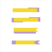A set of yellow and purple ribbons on a white background vector