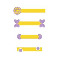 A set of four purple and yellow ribbons vector