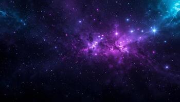 A dynamic cosmic scene displaying swirling blue and purple gas clouds with sparkling stars, creating a sense of movement and energy, perfect for projects on space or fantasy themes. photo