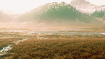 Grassy Field With Majestic Mountain in Peru video