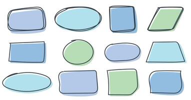 Geometric frames for text, hand drawn scribbles frame collection vector