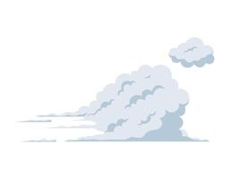 Cloud of dust illustration, car exhaust stream, smog flow, animation of fast motion vector