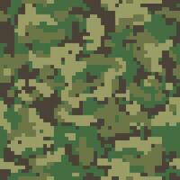 Digital camo. Seamless camouflage pattern. Military modern texture. Green and black forest colors vector