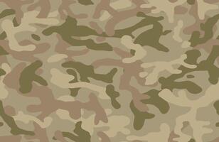 Camouflage pattern. Seamless background. Classic clothing style masking camo repeat print. Beige, brown, ocher colors forest texture vector