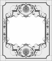 Stained glass frame border, abstract floral arrangement of buds and leaves in the art Nouveau style. Decorative design of the window or door vector