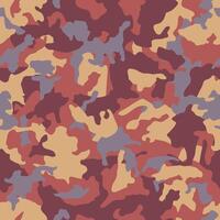 Camo seamless pattern. Urban red and brown military camouflage background, fabric textile print design vector