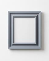 Minimalistic gray frame with passe-partout on a simple white background photo