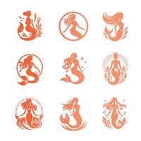 Ariel Mermaid Collection Logo Design vector