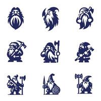 Gimli Dwarf Collection Logo Design vector