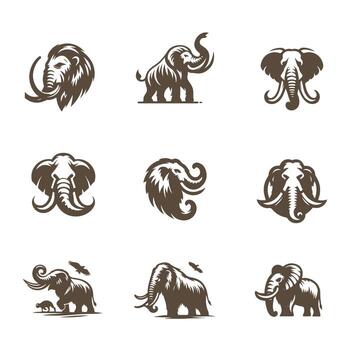 el hielo años fósiles de Siberia mamá colección diseño vector