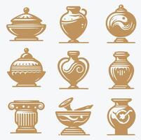 Ancient Ember Pots collection logo vector