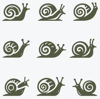 Snail Spiral collection logo vector