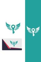 Winged Locks Key Logo vector