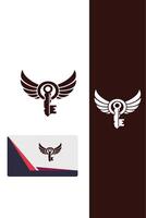 Feathered Key Wings Logo vector