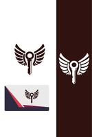 Flight Lock Key Wings Logo vector