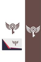 Creations Key Wings Logo vector