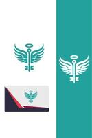 Flight Unlock Innovations Key Wings Logo vector