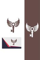 Soaring Passkey Key Wings Logo vector