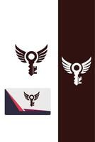 Elevation Key Wings Logo Design vector
