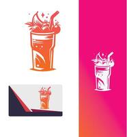 Vivid Vibes smoothie drink logo vector