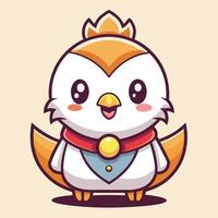 a cartoon bird with a crown on its head vector
