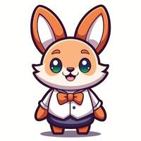 a cartoon rabbit wearing a bow tie and a shirt vector