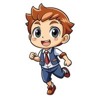 a cartoon boy in a suit and tie running vector