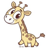 a cartoon giraffe with a big smile vector