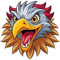 an angry eagle mascot head with its mouth open vector
