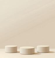 Elegant Beige Cylindrical Product Display Stand photo