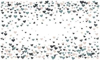 Elegant confetti of pastel and dark hearts on white background. Perfect for Valentines Day, wedding invitations, romantic designs, or adding a touch of love to any project. vector