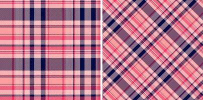 Elegant pink and navy plaid patterns, perfect for textile design, fashion, or website backgrounds. Versatile textures offer both classic and modern aesthetics. vector