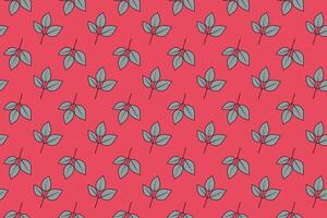 Seamless pattern of stylized grey leaves on a vibrant coral background. Perfect for textile design, wallpaper, branding, or website backgrounds. vector