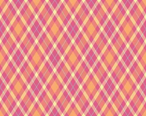 Vibrant diagonal plaid pattern in warm pastel hues. Perfect for textile design, website backgrounds, or crafting projects. This cheerful, repeating texture evokes feelings of warmth and comfort.