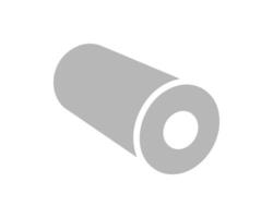 Simple grey icon of a rolledup material, representing storage, supply, or potential. Perfect for illustrating concepts of packaging, delivery, or manufacturing. vector