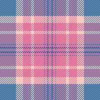 Pretty pink and blue plaid pattern. Perfect for textile design, fashion, or website backgrounds. This charming, soft textile design evokes feelings of warmth and comfort. vector