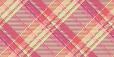 Elegant diagonal plaid pattern in soft pink, coral, and beige tones. Perfect for textile design, fashion, website backgrounds, and stationery. vector