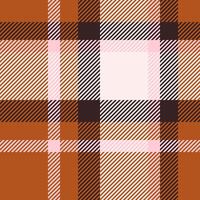 Goose foot pattern plaid, table cloth tartan textile background. Patterned check fabric seamless texture in orange and white colors. vector