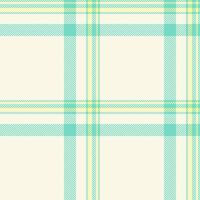 Delightful pastel plaid pattern in soft mint green and pale yellow on a creamy background. vector