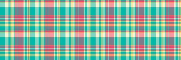 Minimal plaid texture pattern, many background textile check. Rough seamless fabric tartan in teal and red colors. vector