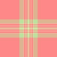 Stitched plaid fabric , self tartan pattern background. Foot check texture seamless textile in orange and red colors. vector