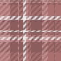 Expressive fabric background tartan, jersey check plaid pattern. Handmade textile texture seamless in red and rosy brown colors. vector
